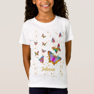 Camiseta Regalo personalizado de mariposa brillante colorid