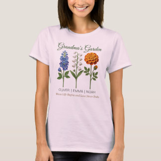 Camiseta Regalo Personalizado para Abuela Flores de Nacimie