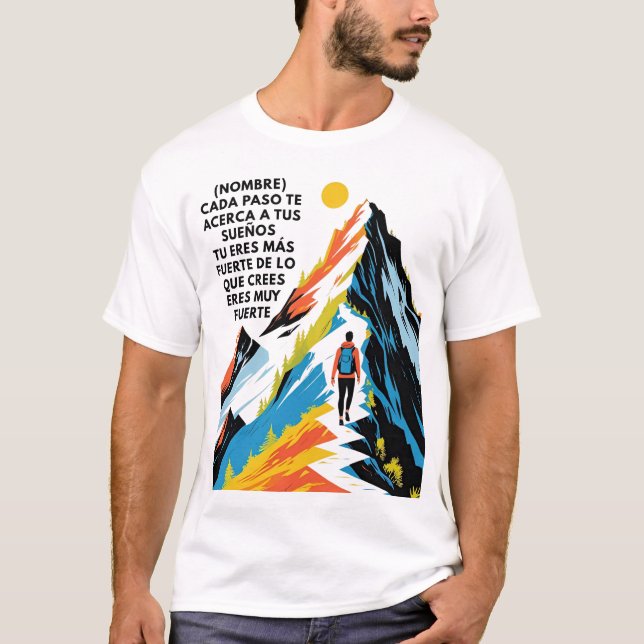 CAMISETA REGALO PERSONALIZADO PARA (NOMBRE) ERES FUERTE (Anverso)