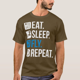 Camiseta Regalo piloto Comer Dormir Volar Repetir Airman Ae