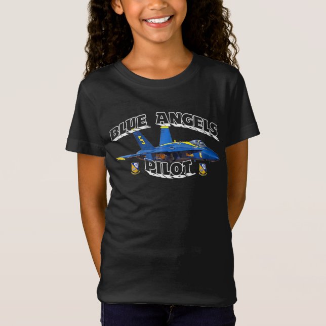 Camiseta Regalo piloto de ángeles azules para niños de ánge (Anverso)