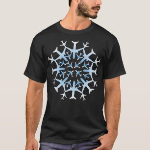 Camiseta Regalo piloto Navidades de aviones Snowflake Nieve