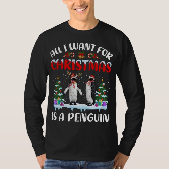 Camiseta Regalo Pingüino Todo Lo Que Quiero De Los Navidade (Anverso)