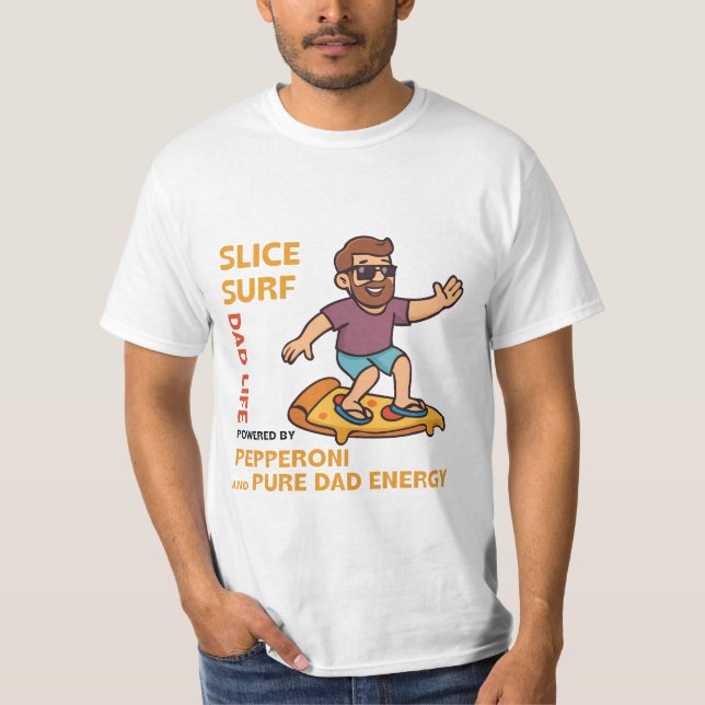 Camiseta Regalo por el Día del Padre - Papá Surf en rebanad (Anverso)