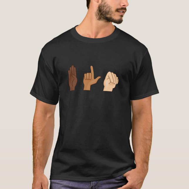 Camiseta Regalo por la igualdad en el idioma Rótulo BLM ASL (Anverso)