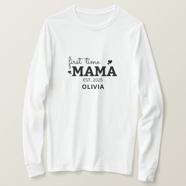 Camiseta regalo por primera vez mamá nueva mamá Día de la M (Anverso del diseño)