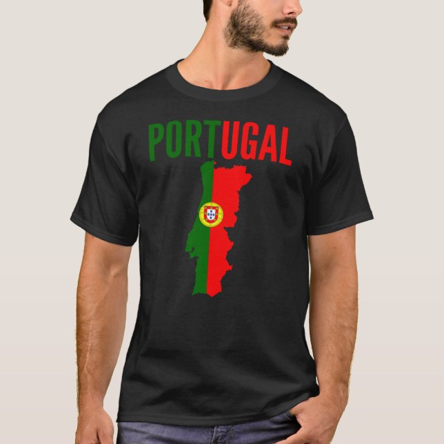 Camiseta Regalo portugués - mapa de Portugal (Anverso)
