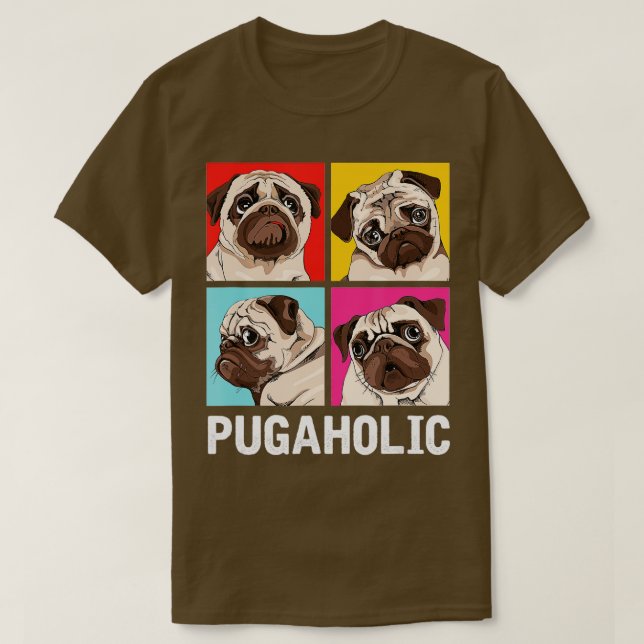 Camiseta Regalo Pug Lovers Pugaholic (Diseño del anverso)