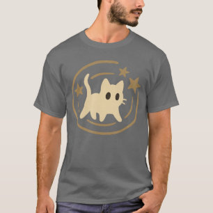 Camiseta Regalo Retro 90s Y2K Gato Asustado Estrellas Cósmi