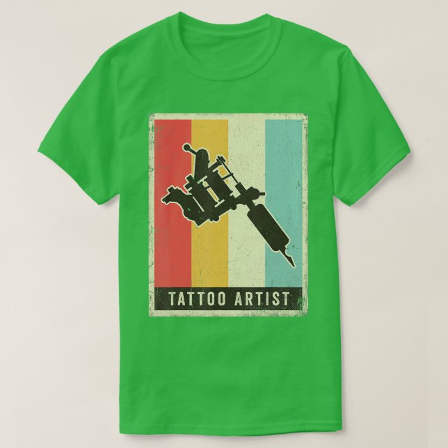 Camiseta Regalo retro de artista de tatuajes de época (Diseño del anverso)