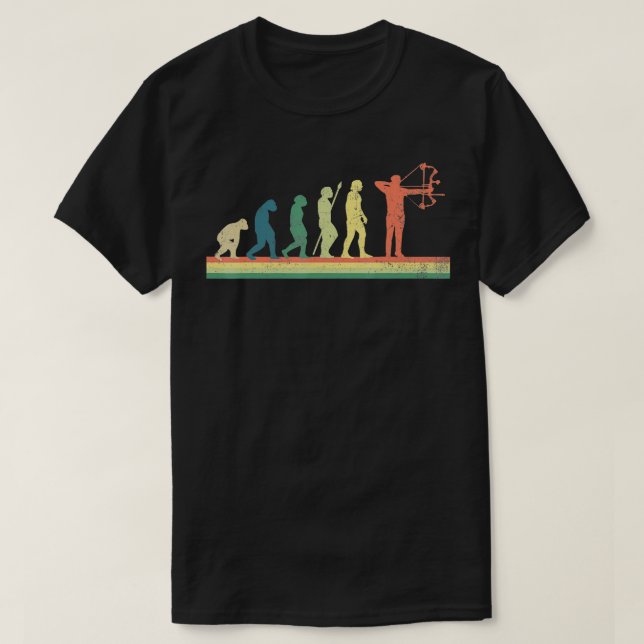Camiseta Regalo retro de la evolución del tiro con arco (Diseño del anverso)
