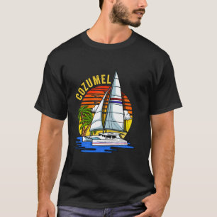 Camiseta Regalo Retro de la lancha de vela de Cozumel