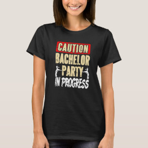 Camiseta Regalo Retro de Precaución Despedida de Soltero en