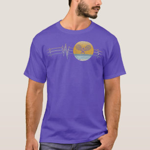 Camiseta Regalo retro Heartbeat Tennis Sport Lifeline Vinta