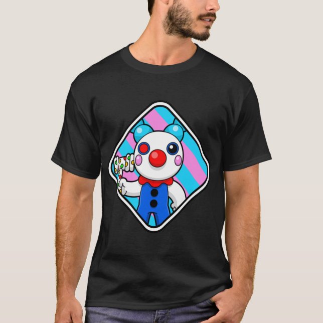 Camiseta Regalo retro payaso Roblo Piggy (Anverso)