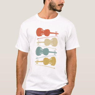 Camiseta Regalo retro Violin Heartbeat Tee Funny Violin Lov