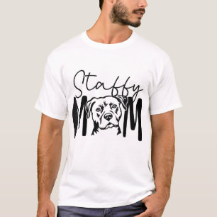 Camiseta Regalo Staffy Mom Para Staffordshire Bull Terrier