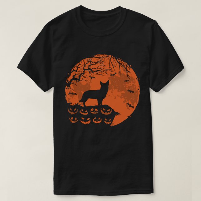 Camiseta Regalo Sueco De Vallhund Y Moon Halloween Perro Lo (Diseño del anverso)