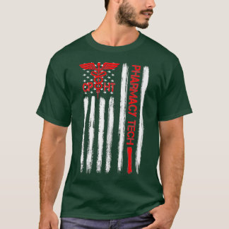 Camiseta Regalo técnico de farmacia de bandera estadouniden