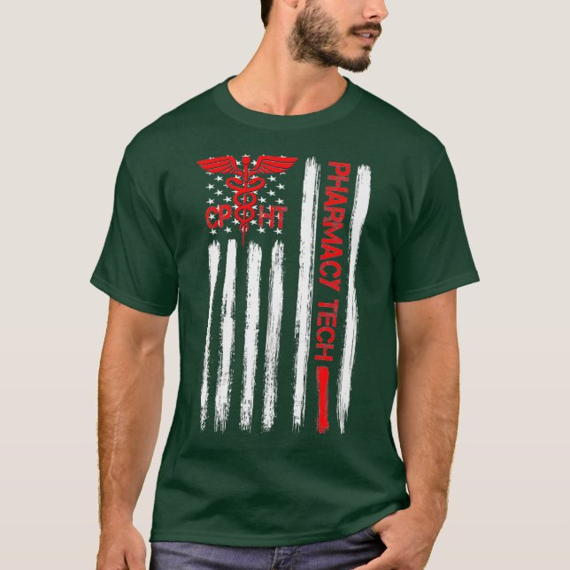 Camiseta Regalo técnico de farmacia de bandera estadouniden (Anverso)