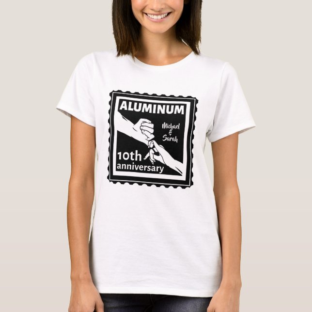 Camiseta Regalo tradicional del décimo aniversario del boda (Anverso)