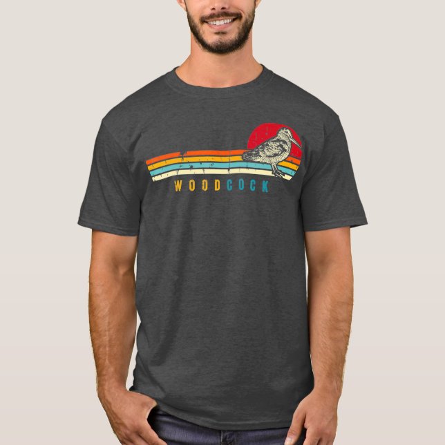 Camiseta Regalo único de American Woodcock Bird Retro Vinta (Anverso)