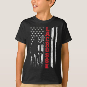 Camiseta Regalo vintage Lacrosse Bandera Americana Lax - Un