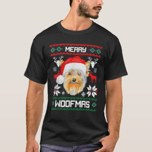 Camiseta Regalo Yorkshire Terrier Merry Woofmas Para Navida