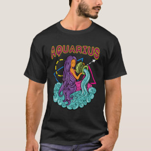 Camiseta Regalo Zodiaco De Arte De Sirenas Retro Para Aquar