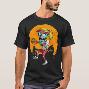 Camiseta Regalo Zombie Softball Funny Sports Halloween
