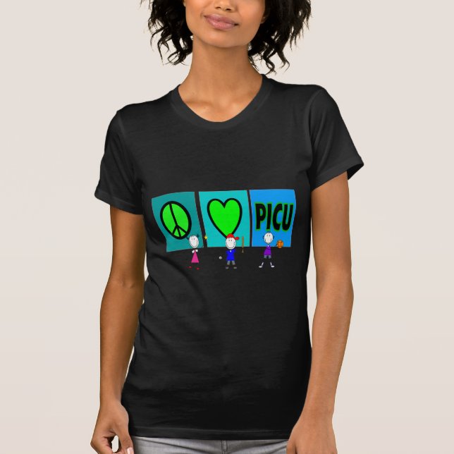 Camiseta Regalos "amor PICU de la enfermera de PICU de la (Anverso)