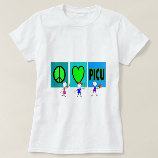 Camiseta Regalos "amor PICU de la enfermera de PICU de la (Diseño del anverso)