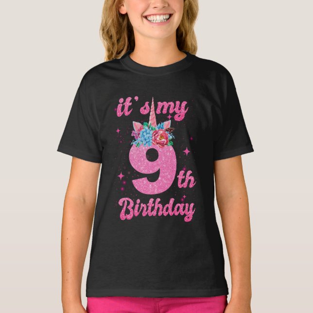 Camiseta Regalos chicas de 9 años, Chicas de 9 años. (Anverso)