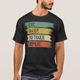 Camiseta Regalos contables divertidos comiendo sueño o imp