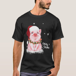 Camiseta Regalos Cug Pig Santa Hat Feliz Navidad Pig Lover