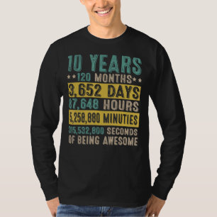 Camiseta Regalos de 10 años de antigüedad e impresionantes 
