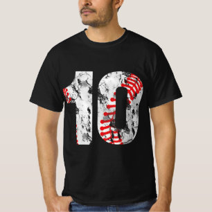Camiseta Regalos de 10 años número 10 de béisbol décimo cum