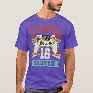 Camiseta Regalos de 16 años Nivel 16 Desbloqueados 16º cump