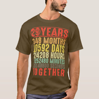 Camiseta Regalos de 29 años 29 de aniversario de su Boda