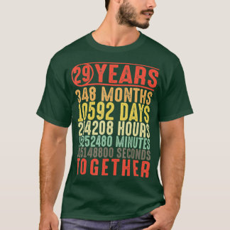 Camiseta Regalos de 29 años 29 de aniversario de su Boda