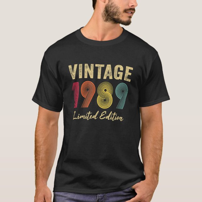Camiseta Regalos de 33 años Vintage 1989 Edición limitada (Anverso)