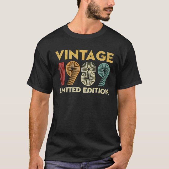 Camiseta Regalos de 33 años Vintage 1989 Edición limitada (Anverso)