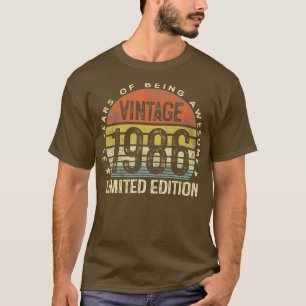 Camiseta Regalos de 35 años Vintage 1986 Edición limitada