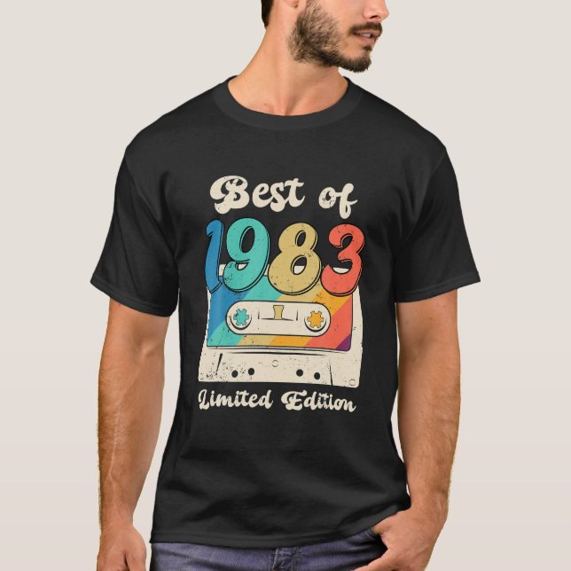 Camiseta Regalos De 40 Años Mejor De Cinta Cassette De 1983 (Anverso)