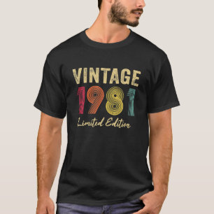 Camiseta Regalos de 41 años de antigüedad Vintage 1981 Edic