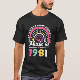 Camiseta Regalos De 41 Años De Edad 41ª Nacida En 1981
