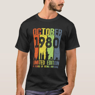 Camiseta Regalos De 41 Años Vintage Octubre 1980 41º Nacimi
