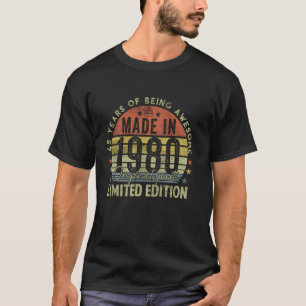 Camiseta Regalos de 45 años de edad Vintage 1980 Edición Li