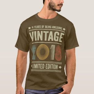 Camiseta Regalos de 4 años Vintage 2018 Edición Limitada 4ª