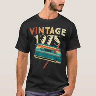 Camiseta Regalos de 50 años de edad Vintage 1975 Música Cas
